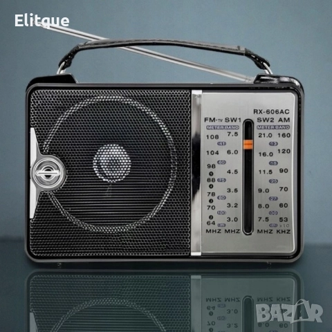Портативно ретро радио с телескопична антена, FM/AM/SW, 15.5x10x5.5cm, без батерии, снимка 9 - Радиокасетофони, транзистори - 52832690
