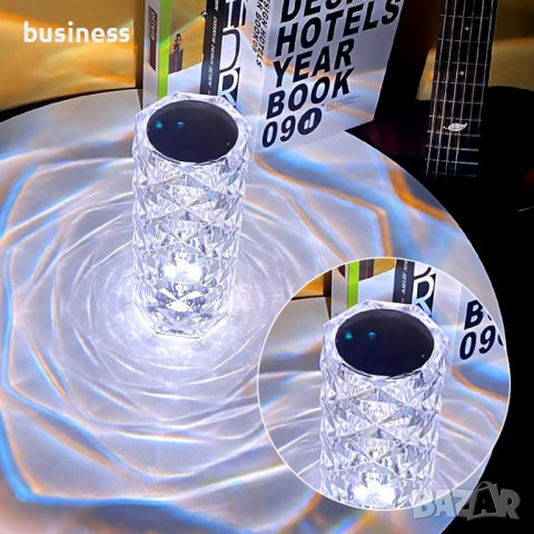 Музикална,Кристална RGB лампа с дистанционно, 6 вида яркост, Вградена батерия от 2000mAh, снимка 3 - Настолни лампи - 40152158