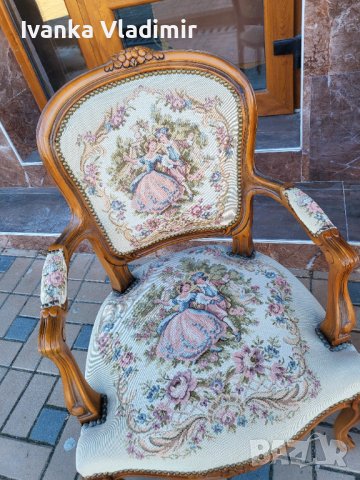 Френски бароков комплект с гобленова дамаска , снимка 8 - Дивани и мека мебел - 43560208
