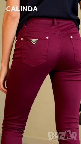 Нови слим панталони цвят бордо, снимка 2 - Панталони - 47751997