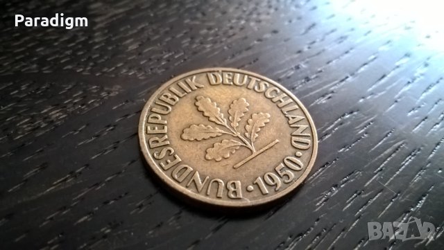 Монета - Германия - 10 пфенига | 1950г.; серия F, снимка 3 - Нумизматика и бонистика - 28550548