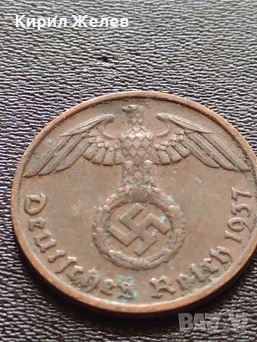 Две монети 1 райхспфенинг 1938г. / 1 райхспфенинг 1937г. Трети райх с СХВАСТИКА редки 37760, снимка 13 - Нумизматика и бонистика - 40650017