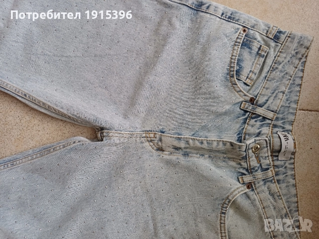 Зара дамски дънки с камъни, снимка 3 - Дънки - 52377481