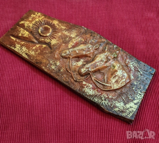 Авторска картина, дърворезба върху стара дъска. , снимка 4 - Картини - 53205259