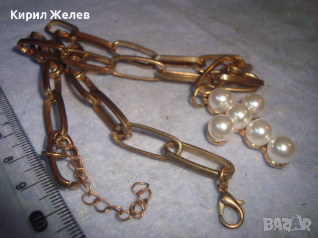 ЗЛАТИСТО ФЕШЪН АРТ КРЪСТЧЕ ПЕРЛЕН ТИП с ВИНТИДЖ ВЕРИЖКА 7329, снимка 8 - Колиета, медальони, синджири - 36982951
