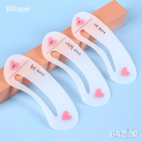 Сет 3 броя Шаблони за вежди Eyebrow Stencil Card, снимка 3 - Други - 53126679