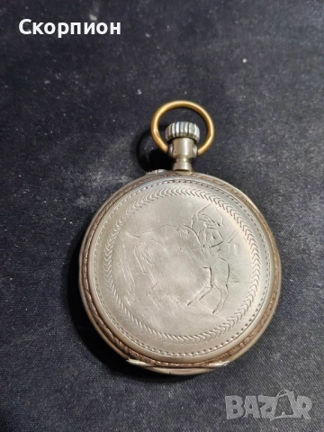 Швейцарски СРЕБЪРЕН джобен часовник 1901г.  - 6 РУБИНА -  ПРОМОЦИЯ, снимка 4 - Джобни - 48833608