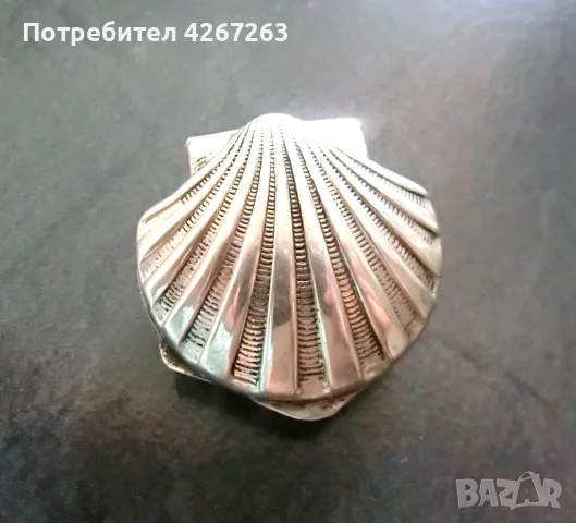 Малка сребърна кутийка мида, снимка 2 - Статуетки - 50945808