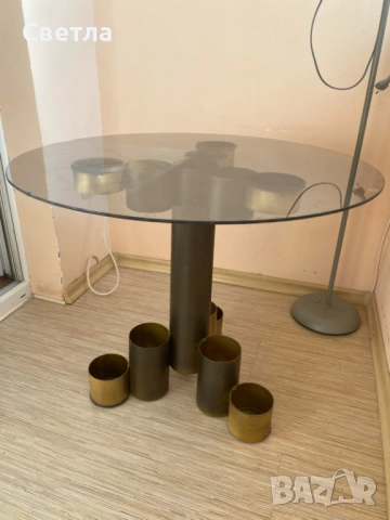 Винтидж дизайнерска маса, уникат, закупена от Франция, снимка 2 - Антикварни и старинни предмети - 53310786