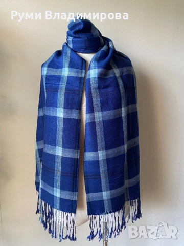 Тъмносин шал/ различни видове, с етикет, снимка 5 - Шалове - 49367965