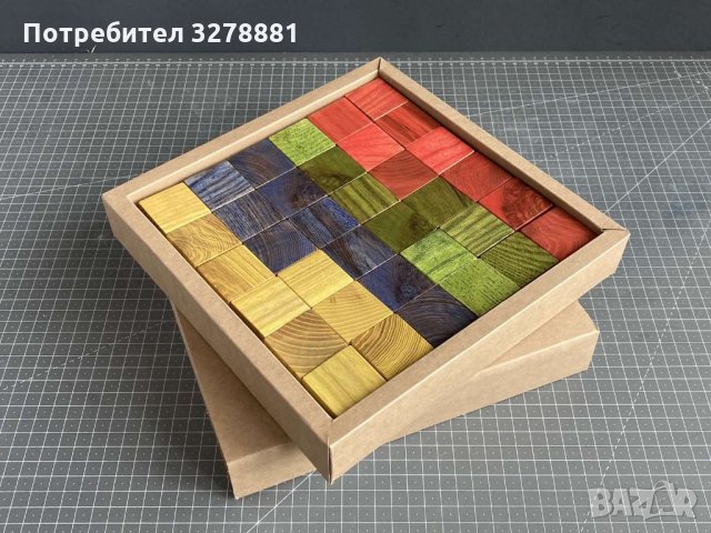 Дървени разноцветни кубчета, снимка 2 - Конструктори - 35384968