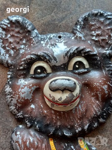 Голяма алуминиева емблема на мечето Миша, талисман на Олимпиадата в Москва 1980г.   16/2, снимка 2 - Колекции - 37646471