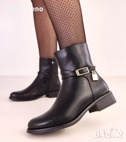 Дамски боти до глезена с катарама и катинар Zema, 2цвята , снимка 3 - Дамски боти - 52297020