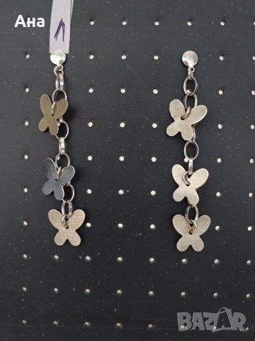 Красиви сребърни обеци маркирани сребро Буква Л, снимка 1