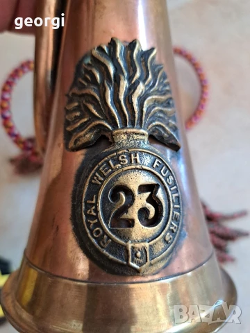 английска военна медна тръба, снимка 4 - Антикварни и старинни предмети - 51088679