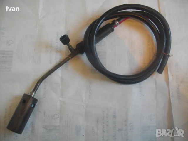 410мм ф40мм НЕМСКА ГАЗОВА ПРОПАН-БУТАН ГОРЕЛКА ПЪРЛАЧКА ЗА НАГРЯВАНЕ с маркуч 1 м масивен , снимка 2 - Други инструменти - 48519093