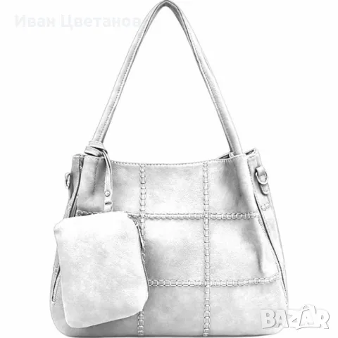 Елегантна и практична дамска чанта с включено портмоне, снимка 6 - Чанти - 49349408