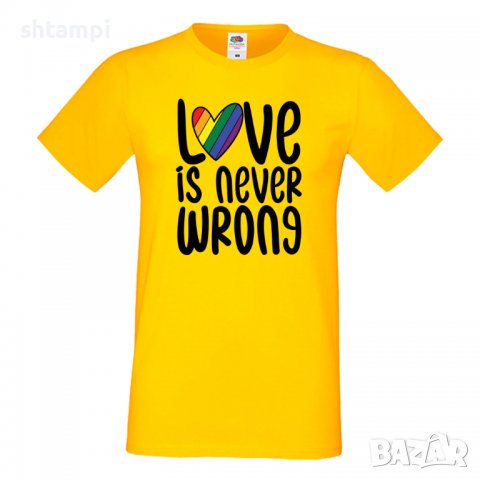 Мъжка тениска Love Is Never Wrong Прайд,Празник.Повод,Изненада, снимка 8 - Тениски - 37103207