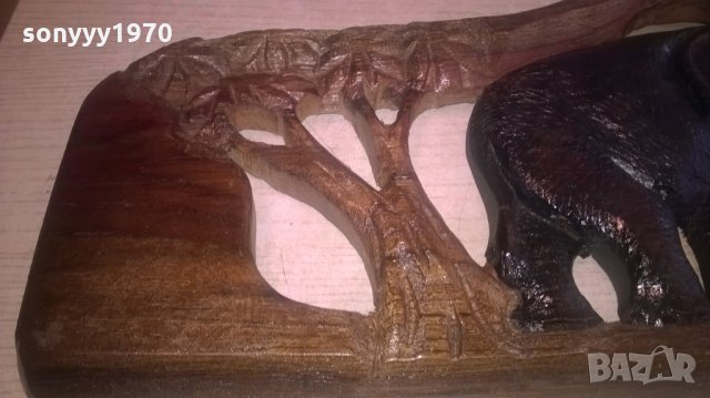 Пано за стена тиково дърво изрязано с 1 слон ръчна изработка, снимка 8 - Колекции - 27391193
