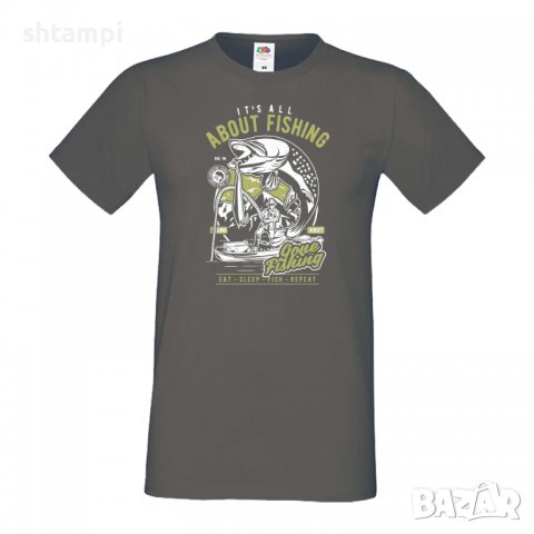 Мъжка тениска It's All About Fishing,Всичко за риболова,Рибар,Риболовец,Риба,Изненада,Подарък,Празни, снимка 7 - Тениски - 36812155