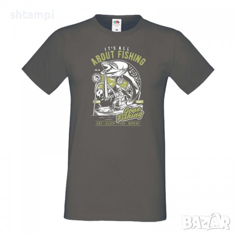 Мъжка тениска It's All About Fishing,Всичко за риболова,Рибар,Риболовец,Риба,Изненада,Подарък,Празни, снимка 7 - Тениски - 36812155