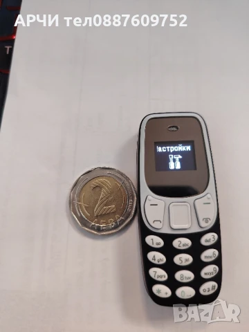 Малък мобилен телефон мини Bm10, 2 сим карти, bluetooth свързване, 7 х 3см Micro GSM MINI, снимка 3 - Други - 51375441
