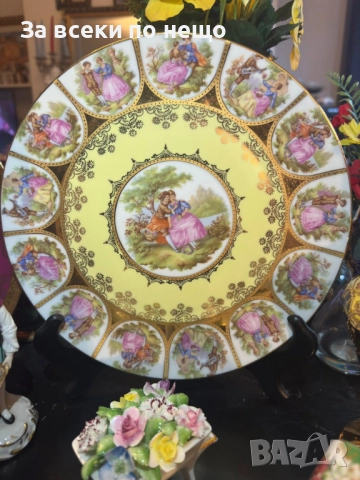 Circa 1930 “Любовна история” - изящно немско плато Код P1810, снимка 5 - Антикварни и старинни предмети - 53002040