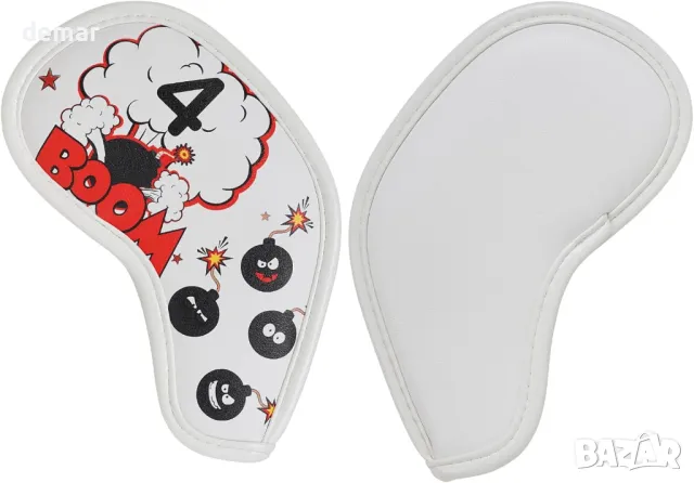 Craftsman Golf Red Bomb Комплект капаци с бяла желязна глава с магнитно затваряне, снимка 3 - Голф - 47523934