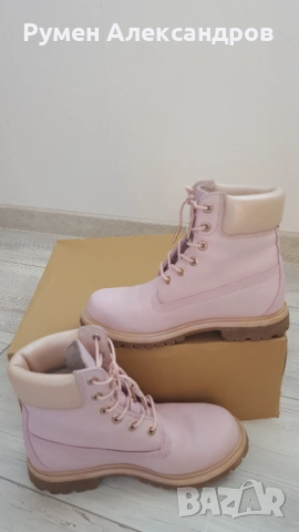Дамски кожени розови боти Timberland размер 38, снимка 2 - Дамски боти - 52632716