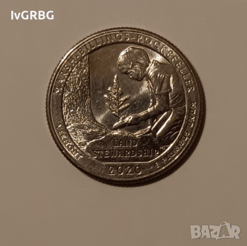 1/4 долар САЩ 2020 25 цента Marsh-Billings-Rockefeller National Historical Park Монета  , снимка 3 - Нумизматика и бонистика - 44885221