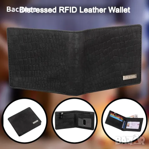 STARHIDE оригинален мъжки портфейл портмоне естествена кожа крокодил внос Англия, снимка 4 - Портфейли, портмонета - 47287977