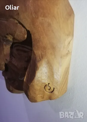 Изключително впечатляваща дървена скулптура на човешки лица., снимка 7 - Декорация за дома - 50319199