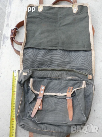 Българска презраменна брезентова чанта , снимка 2 - Екипировка - 50479857