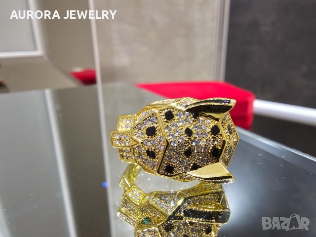 CARTIER Panthere de Cartier Big Gold Diamonds Пръстен, снимка 6 - Пръстени - 52972448