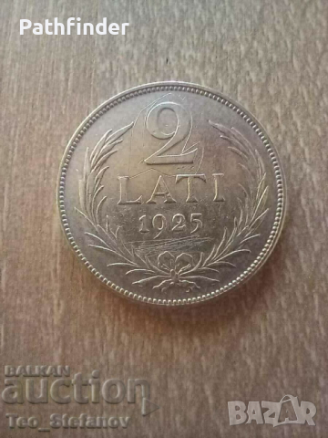 2 лати 1925 Латвия сребро, снимка 2 - Нумизматика и бонистика - 44884083