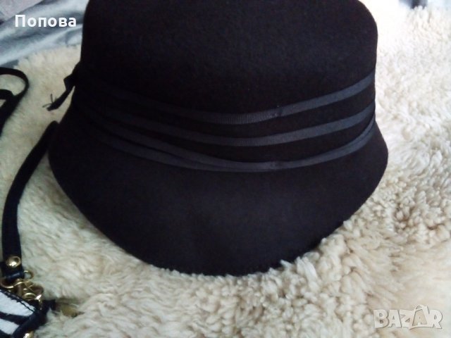  Италианска чиста вълна супер елегантна шапка, снимка 3 - Шапки - 26449421