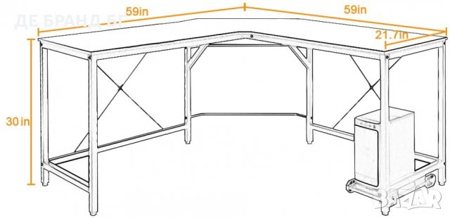 Офис / ученическо / геймърско бюро LD-Z01BK , снимка 6 - Бюра - 35146757