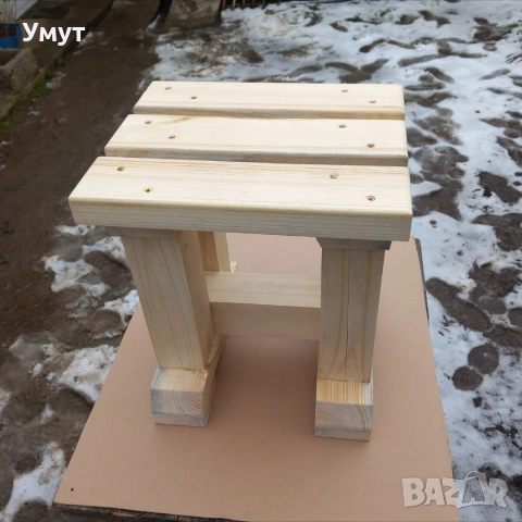 Здрав, масивен стол без облегалка , снимка 3 - Столове - 53600842