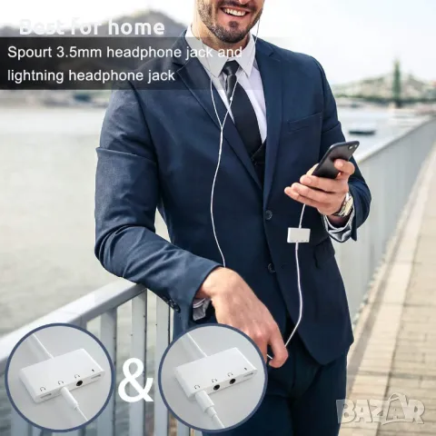 Двоен 3,5 мм адаптер за жак за слушалки, 4 в 1, снимка 6 - Друга електроника - 50277865