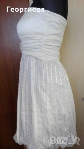 Кокетна бяла рокля 👗💎XS, S, М👗💎арт.110, снимка 4 - Рокли - 26742363