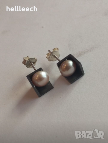 Сребърни обеци с перла