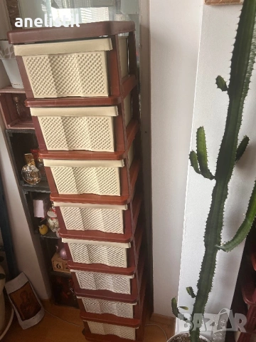 🗄️ ВИСОК ПЛАСТМАСОВ ШКАФ С 8 ДЪЛБОКИ ЧЕКМЕДЖЕТА + КОЛЕЛЦА