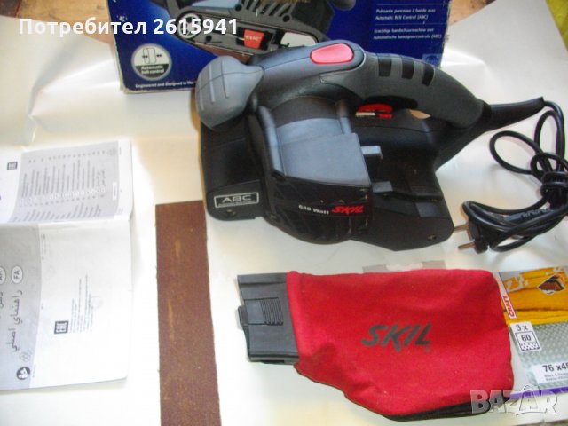 650 Вата-Почти Нов-Skil 1210-Лентов Шлайф-300м/минута-Отличен-Скил, снимка 1