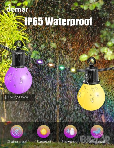 B-right 100 LED+20 крушки USB RGB гирляндни светлини, 12 режима 12,5M, снимка 3 - Декорация за дома - 43340295