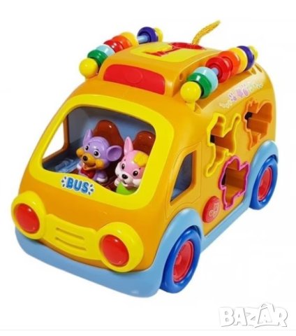 Образователен, интерактивен автобус с животинки HOLA SHAPE SORTING BUS TOY NO.988, снимка 3 - Музикални играчки - 43425014