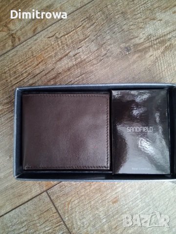 Мъжки портфейл естествена кожа кафяв цвят