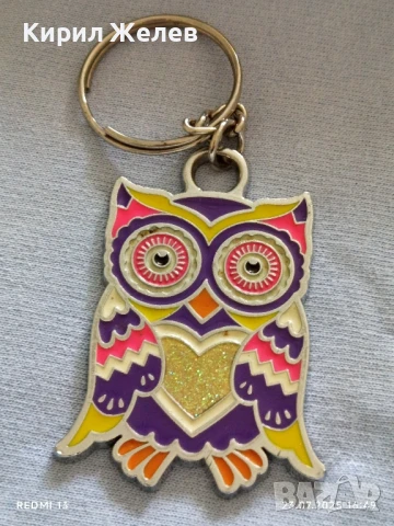 Метален ключодържател с дизайн на бухал 🦉 изобразен в ярки цветове подходящ аксесоар за раници 32532, снимка 6 - Други - 51118939