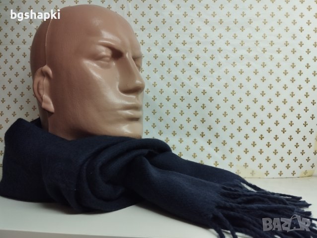 17 - Мъжки кашмирен шал в тъмно син цвят.