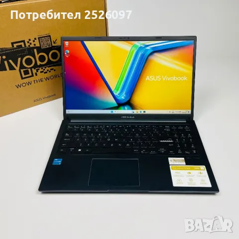 НОВ ASUS VivoBook 15/FHD IPS/i3-1215U/8GB RAM/512GB NVMe/Подсветка, снимка 1 - Лаптопи за работа - 48581297