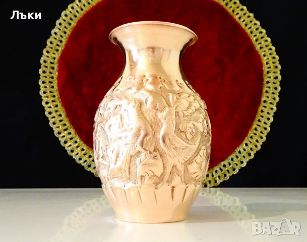 Медна ваза Исфахан Каламзани. , снимка 8 - Антикварни и старинни предмети - 37417712